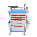 China Hospital Furniture ABS Medical ICU Emergency Trolley Patient Infusion Trolley